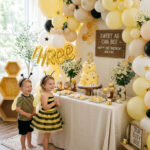 Bee themed third birthday party