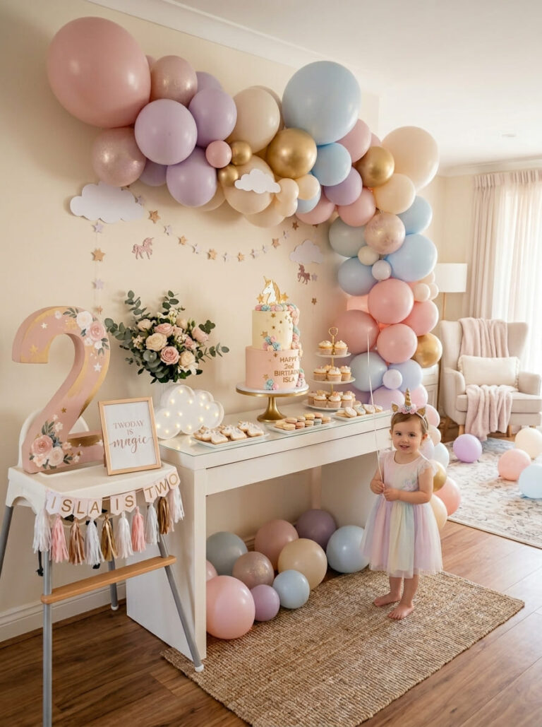 Modern Unicorn 2nd Birthday Party Ideas for Girls with Dreamy Pastel Details