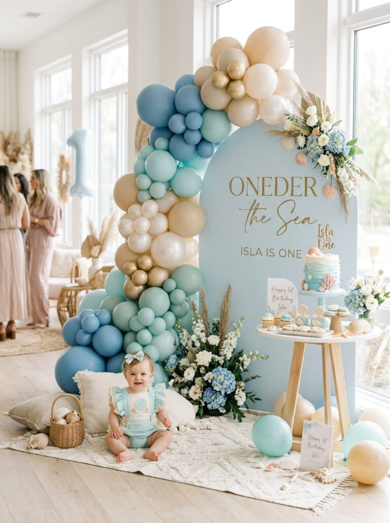 Modern Oneder the Sea Birthday Ideas for a Dreamy 1st Birthday at Home