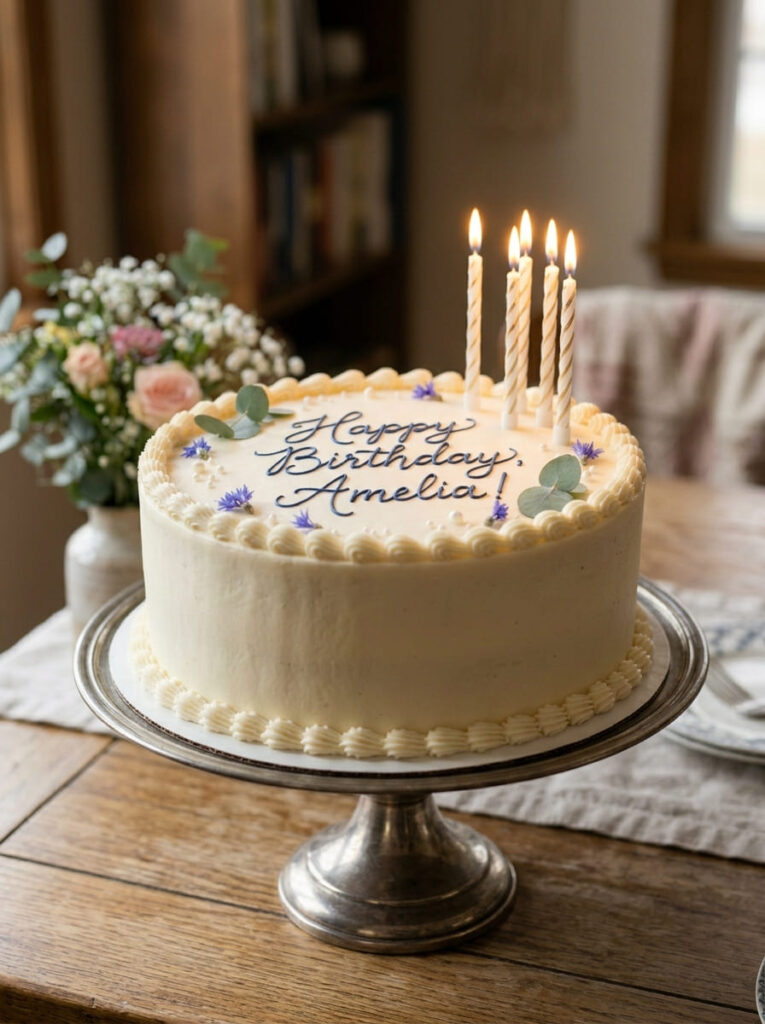 Chocolate drip birthday cake with glossy ganache finish