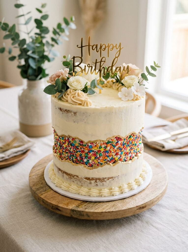 Fault line birthday cake with stylish modern design