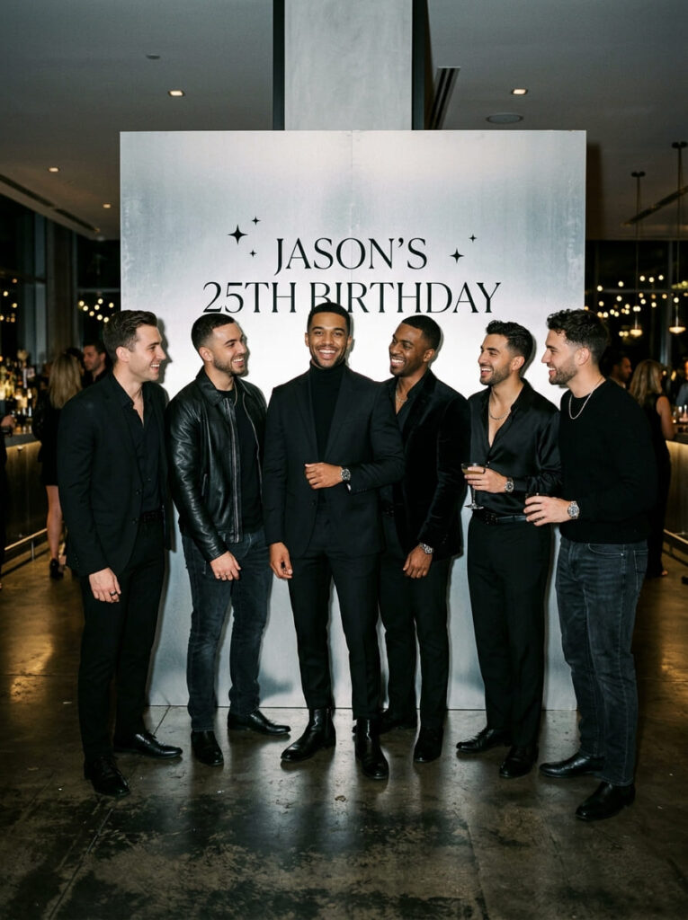 Minimalist All-Black Attire Party