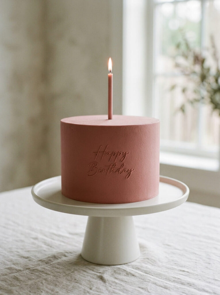 Matte finish monochrome birthday cake with modern style