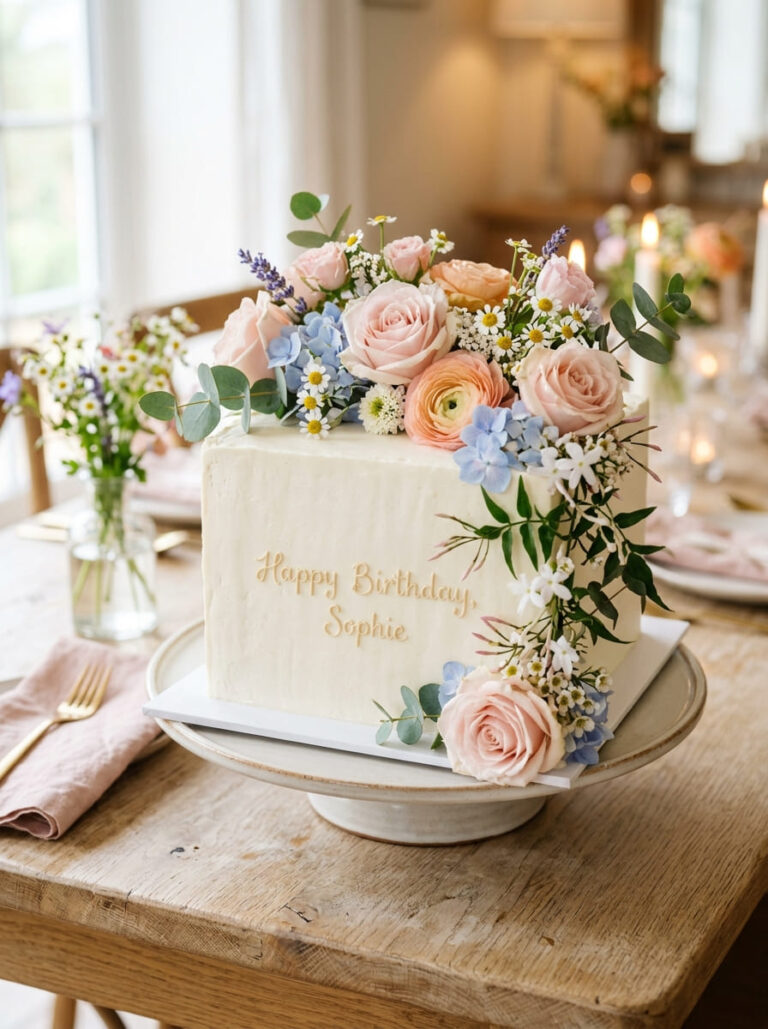 20 Square Birthday Cake Ideas for Beautiful Home Gatherings