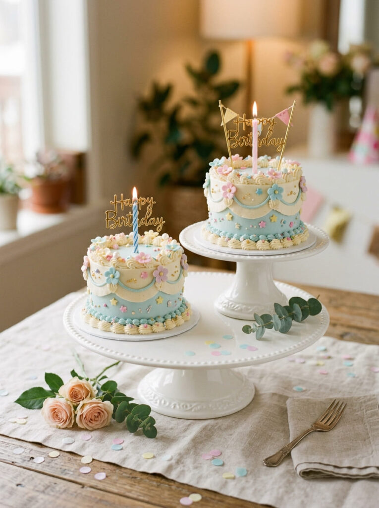 Twin mini cake set with boutique elegant styling